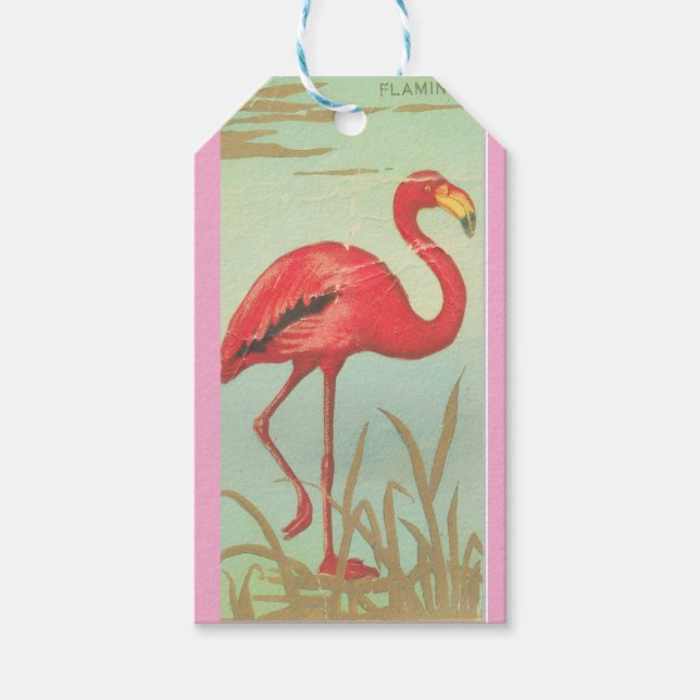 Vintage Flamingo Presentetikett (Framsidan)