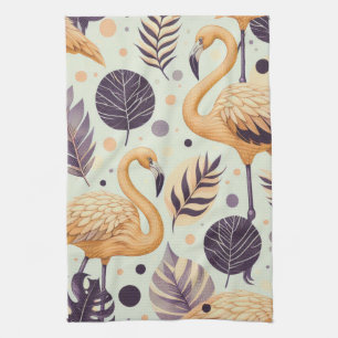 Vintage Flamingo Sömlös Kökshandduk