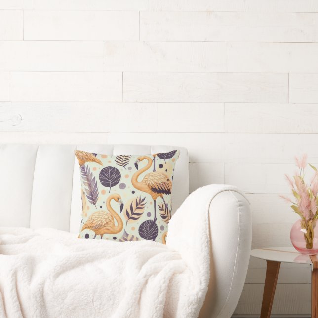 Vintage Flamingo Sömlös Kudde (Soffa)