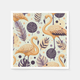 Vintage Flamingo Sömlös Pappersservett