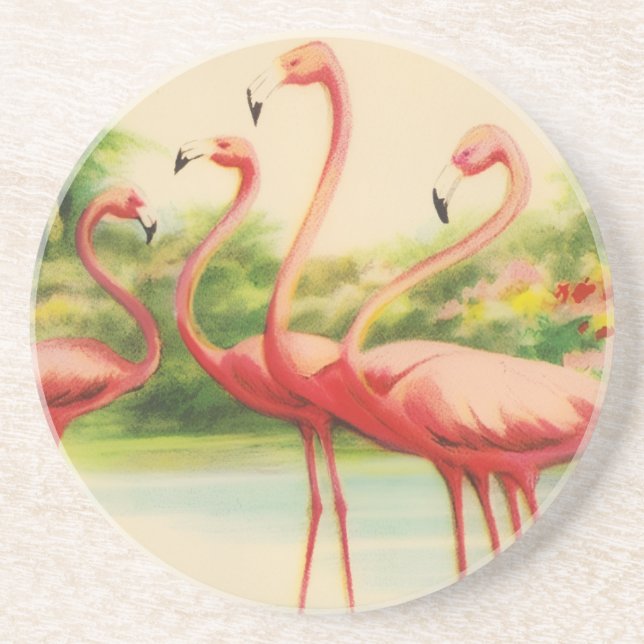 Vintage Flamingos Underlägg (Framsidan)