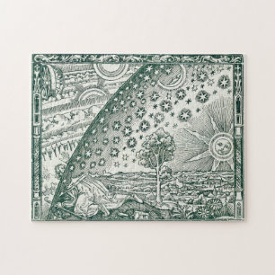 Vintage Flammarion-illustration av universumkarta Pussel
