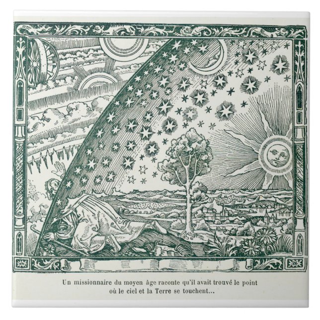Vintage Flammarion Illustration of Universe Kakelplatta (Framsidan)