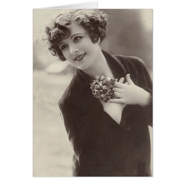 Vintage Flapper (82) Hälsningskort (Framsidan)