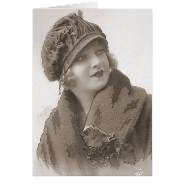 Vintage Flapper (95) Hälsningskort (Framsidan)