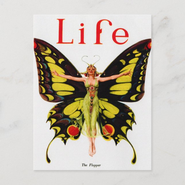 Vintage Flapper Life Magazine vycard Vykort (Framsida)
