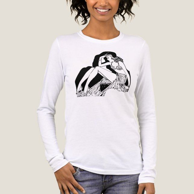 Vintage Flapper Linje Konst T Shirt (Framsida)