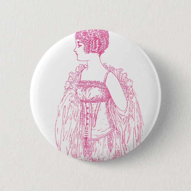 Vintage Flapper Livlina Rosa Knapp (Framsida)