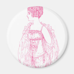 Vintage Flapper Livlina Rosa Magnet