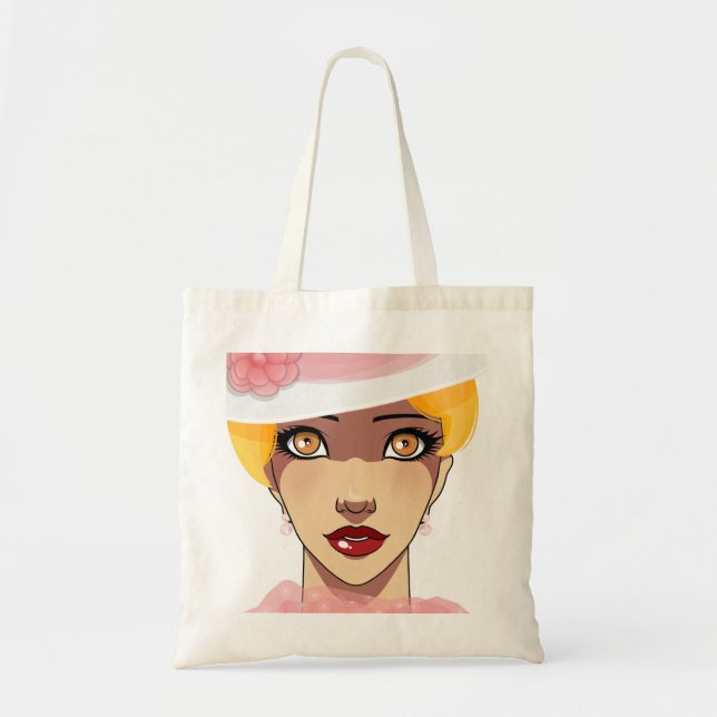 Vintage Flapper Woman Tygkasse (Framsidan)