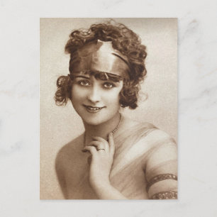 Vintage flapperflicka Fransk foto Postkort Vykort
