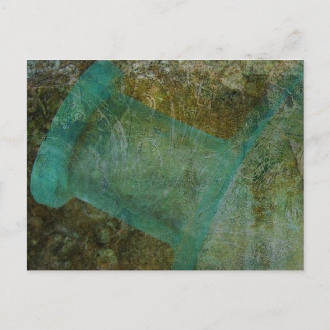 Vintage Flaska Grunge Digital Art Vykort (Framsida)