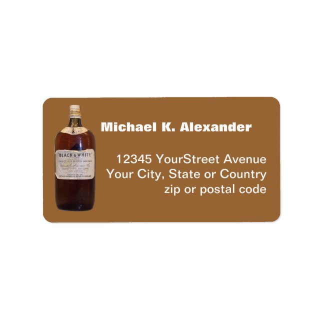Vintage Flaska Scotch Whiskey Adressetikett (Framsidan)