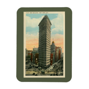 Vintage Flatiron Byggnad New York City Magnet