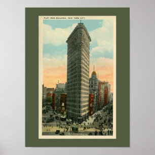 Vintage Flatiron Byggnad New York City Poster