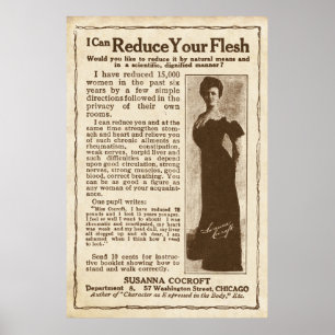 Vintage Flesh Reduction Aid från 1908 Poster