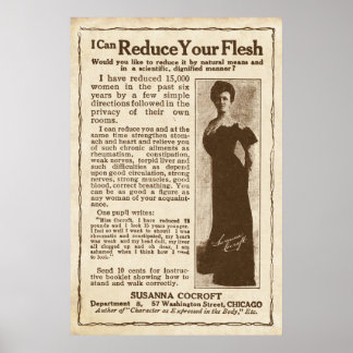Vintage Flesh Reduction Aid från 1908 Poster