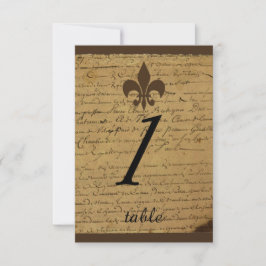 Vintage Fleur de Lis Bröllop Bord Inbjudningar