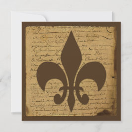 Vintage Fleur de Lis bröllopsinbjudan Inbjudningar