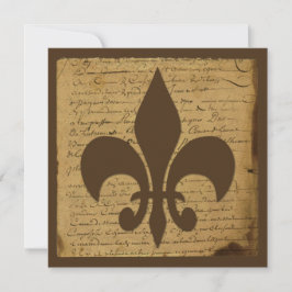 Vintage Fleur de Lis bröllopsinbjudan Inbjudningar
