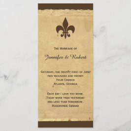 Vintage Fleur de Lis Bröllopsprogram Program
