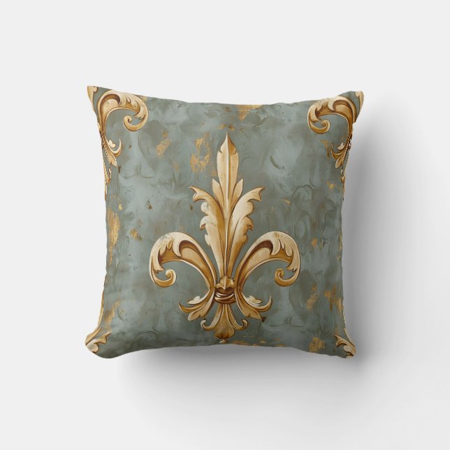 Vintage Fleur de Lis-design Kudde (Framsida)