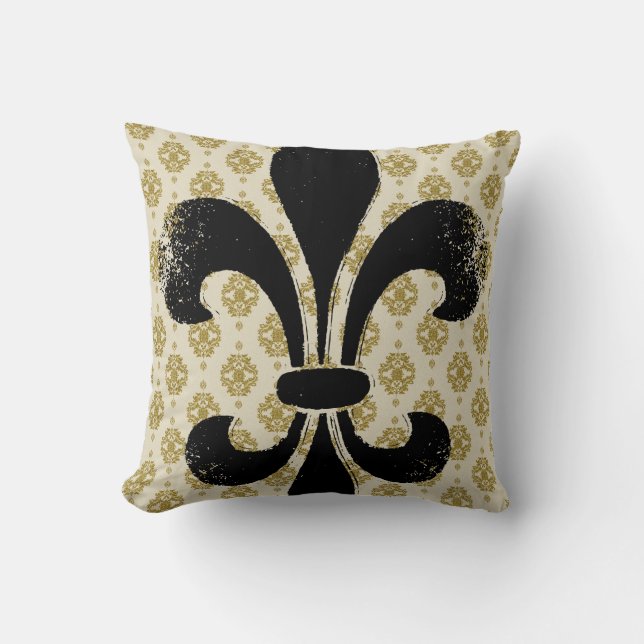 Vintage Fleur de lis Kudde (Framsida)