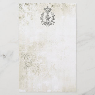 Vintage Fleur de Lis och Krona-anteckningsblock Brevpapper