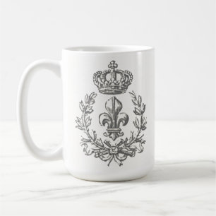 Vintage Fleur de Lis och kronakaffemugg Kaffemugg