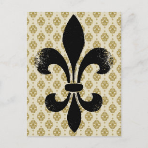 Vintage Fleur de lis Vykort