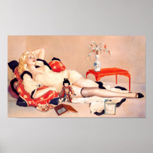 Vintage Fleurs du Mal av Vargas Poster