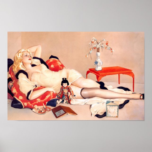 Vintage Fleurs du Mal by Vargas Poster (Framsidan)