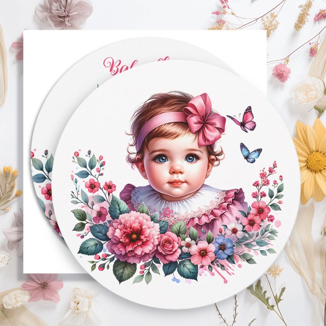 Vintage Flicka BebisShower Inbjudningar (Skapare uppladdad)