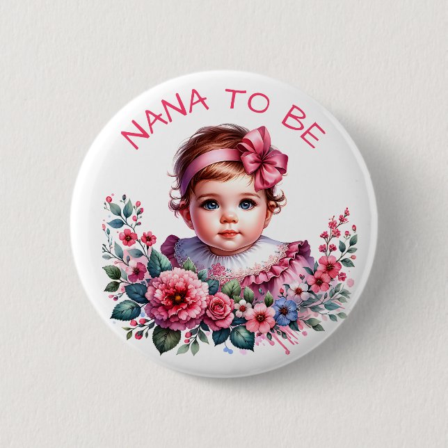 Vintage Flicka BebisShower | Nana ska Knapp (Framsida)
