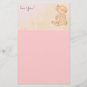 Vintage Flicka Brevpapper