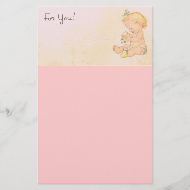 Vintage Flicka Brevpapper (Framsida)