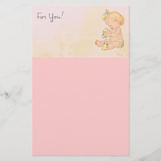 Vintage Flicka Brevpapper (Framsida)