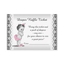 Vintage Flicka Diaper Raffle Biljett