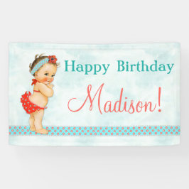 Vintage Flicka Red Bathing Kostym