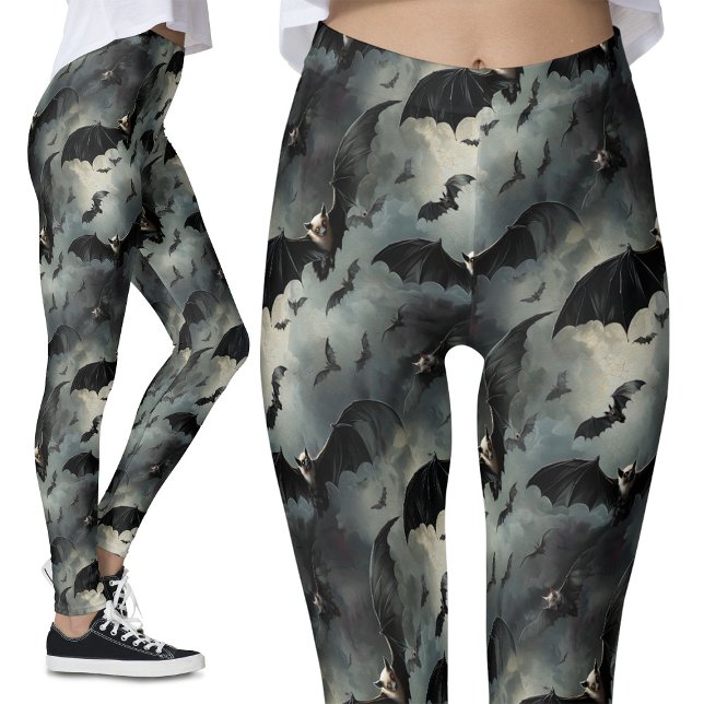 Vintage Flies Fladdermus Stormy Himlar Gothic Leggings (Skapare uppladdad)
