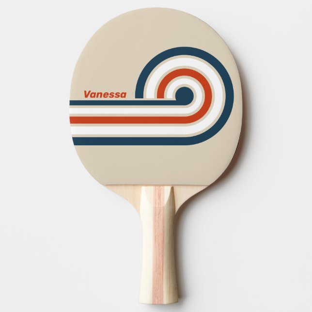 Vintage Flight Deck Curl-ränder med namn Pingisracket (Framsidan)