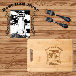 Vintage Flora Motif Ocean Lighthouse Best Pappa nå