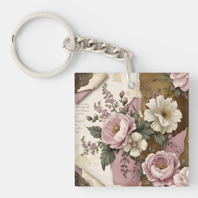 Vintage Floral - Acrylic Keychain (Framsidan)