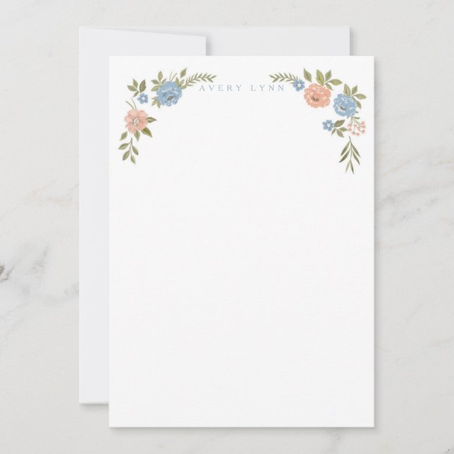 Vintage Floral Anteckningskort (Framsida)