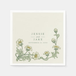 Vintage Floral Border Wedding classic art nouveau Pappersservett