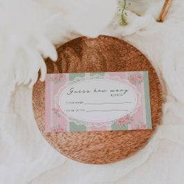 Vintage Floral Bridal Shower Guess How Many Tilläggskort