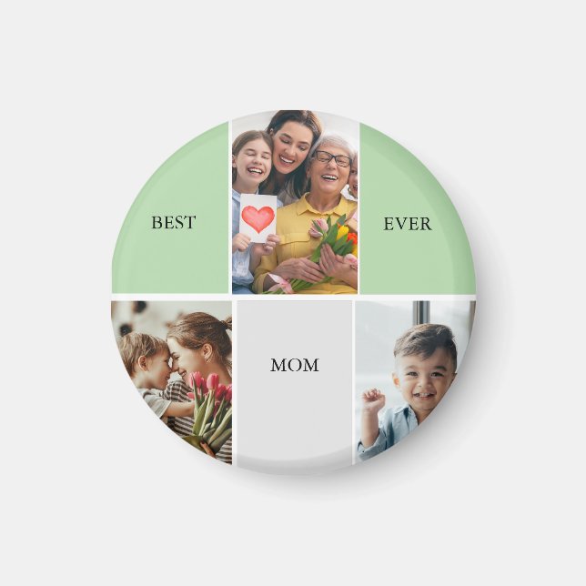 Vintage Floral Collage Photo Mother's Day Magnet (Framsidan)