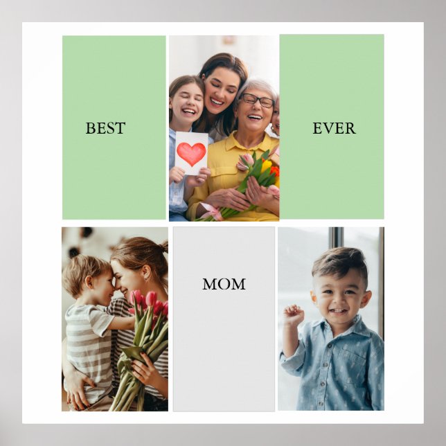 Vintage Floral Collage Photo Mother's Day Poster (Framsidan)