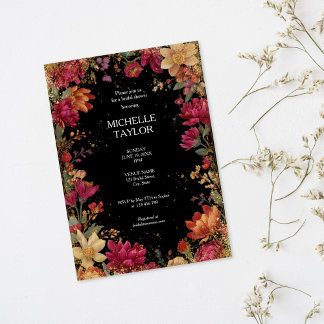 Vintage Floral Enchanted Garden Elegant Inbjudningar