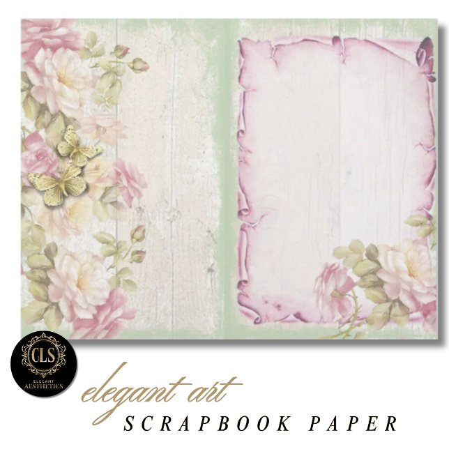 Vintage Floral Ephemera #3 Scrapbookpapper  (Decoupage Paper – Vintage Floral Ephemera 3)